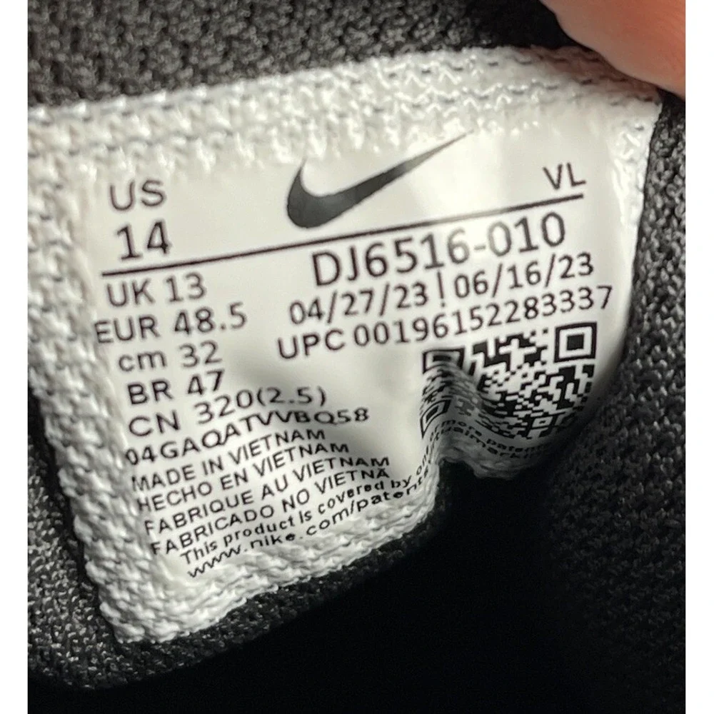 Nike Diamond Baseball Cleats Metal Mens 14 Black Grey DJ6516-010